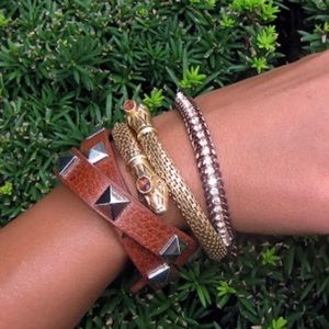 Stella & Dot Leather Wrap Bracelet